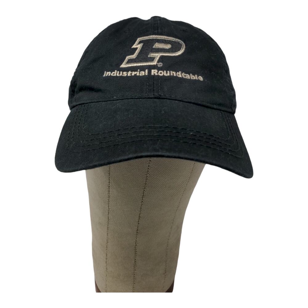 Purdue Slideback Hat Embroidered Logo Black Industrial Roundtable